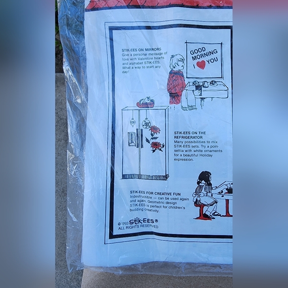 Stik-ees Plastic Decal Reusable Clings to Windows ZZ Teddy Valentine - Picture 8 of 12